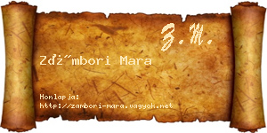 Zámbori Mara névjegykártya